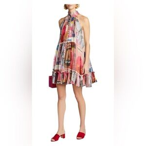 Zimmerman Wavelenght Collar Mini Dress